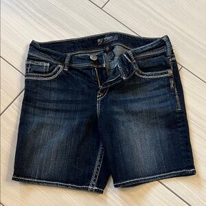 Silver Jeans Dark Blue Jean Shorts